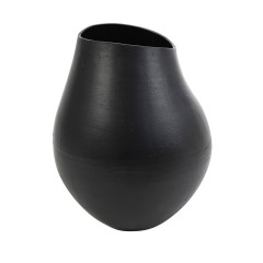 VASE MATT BLACK METAL 36 
